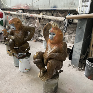 Escultura de Mono de Fibra de Vidrio, Decoración de Jardín para Exteriores, Figura Hecha a Mano, Adorno Animal para Montar en el Suelo - Product Image 2
