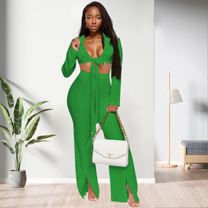 Nouvelle Collection : Ensemble Deux Pièces Tendance pour Femmes – Haut Manches Longues et Pantalon Évasé pour Grandes Tailles - Product Image 3