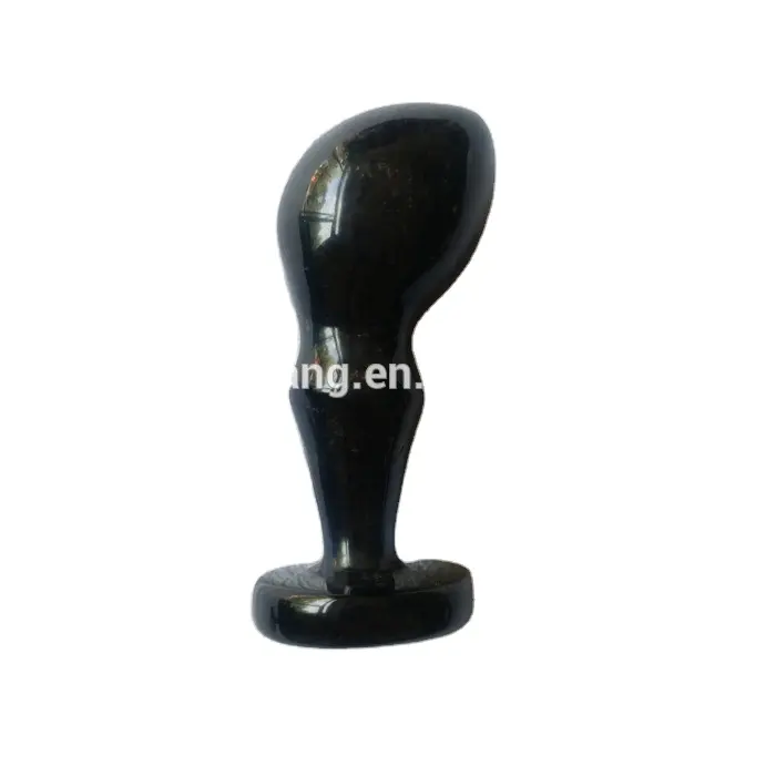 natural black obsidian stone anus massager ,artificial crystal anal plugs sexy toys for man