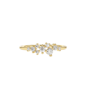 Anillo de Diamantes de Alta Gama para Mujer, Oro Sólido de 14K, Corte Redondo, Claridad SI2, Color E, Regalo para Fiesta - Product Image 1