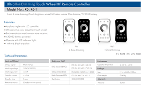 SKYDANCE-Mando a distancia inalámbrico RF, dispositivo de control remoto de atenuación ultrafina, 1 zona/R6, 1 zona/<span class=keywords><strong>4</strong></span> zonas, para controlador <span class=keywords><strong>LED</strong></span> de un solo color - Product Image 2