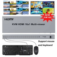 Commutateur KVM HDMI Xput 16 entrées 1 sortie, multiviewer, commutation transparente, Full HD 1080P, équipé de boutons et de contrôle IR, prend en charge la souris