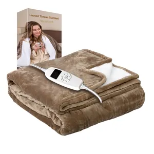 Electric Blanket 110V ETL 50x60'' Inch Size Double Side Extra Soft Heated Throw Electric Blanket For Winter