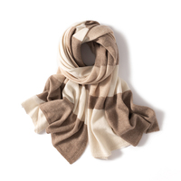 Écharpe en cachemire à blocs de couleur, plaid doux, châle d'hiver de qualité supérieure pour femmes, accessoire élégant