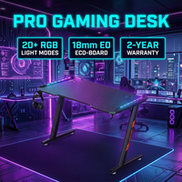 Bureau de Gaming AOR Esports pour Cybercafé et Bureau, Design Moderne, Éclairage RGB Multiple, Plateau de Classe E0, Vente en Gros Directe Usine Transfrontalière