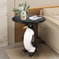 C040 Table basse de luxe en forme de dauphin, petite table de bureau, écologique, résistante aux UV et aux intempéries, pour salon, maison, hôtel, jardin