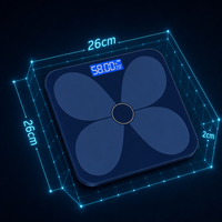 Báscula Digital Inteligente con Bluetooth, Capacidad de 180 kg, Báscula de Grasa Corporal de Vidrio Templado, Báscula Electrónica para Baño, Dispositivo Personal para Medir el Peso Corporal