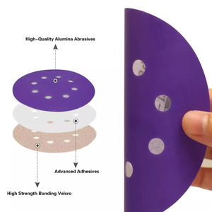 Papier abrasif rond de haute qualité de 115 mm (4,5 pouces) <span class=keywords><strong>pour</strong></span> le polissage des meubles avec étiquette privée personnalisée - Product Image 3