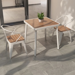 Venta al por mayor moderno industrial de metal al aire libre muebles silla patio jardín restaurante comedor mesas y sillas conjunto - Product Image 3