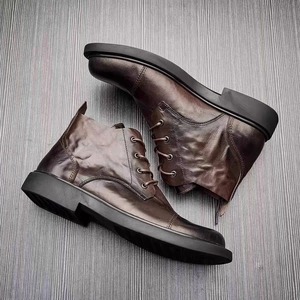 Nuevos Botines de Piel Genuina para Hombre, Estilo Casual con Plantilla de PU, Tendencia de Moda - Product Image 3