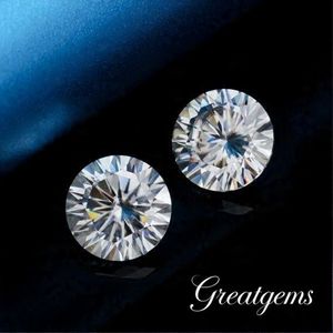 Piedra preciosa suelta de corte redondo de moissanita blanca, calidad AAA Premium - Product Image 2