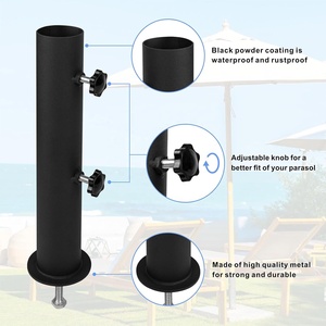 Soporte de paraguas universal de servicio pesado <span class=keywords><strong>Base</strong></span> de tubo de paraguas de piedra para exteriores Soporte de estaca de poste de bandera de mármol exterior - Product Image 4