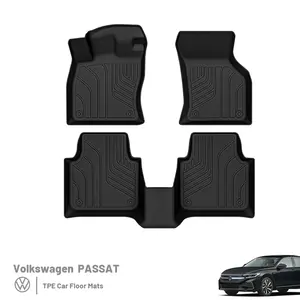 Tüm hava kaymaz su geçirmez zemin gömlekleri araba iç aksesuarları VW Passat için Tesla paspaslar için