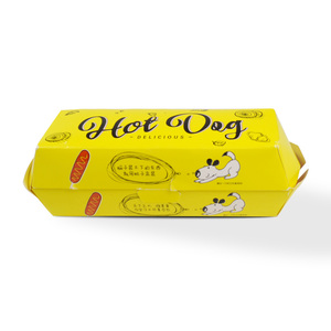Sencai Wholesale Custom Printed Takeaway Paper Hot Dog Box Corn Dog Food Tray Packaging