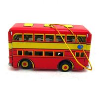 Ornement de bus à deux étages pour collection ou décoration Jouets en étain vintage