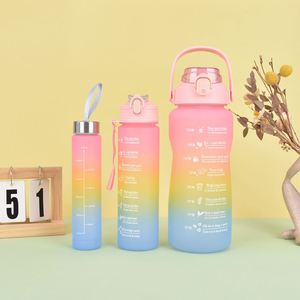 Juego de 3 Botellas de Agua de Plástico para Niños, con Tapa Deportiva, Motivacionales, para Verano, Venta al por Mayor - Product Image 2