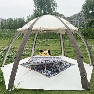 Diy lüks kamp açık güneş koruyucu su geçirmez şişme Gazebo altıgen çok amaçlı çadır tedarikçisi