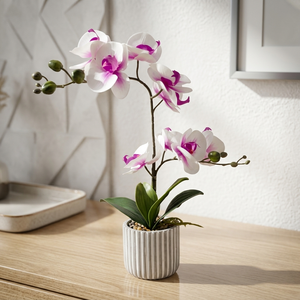 Tiges <span class=keywords><strong>de</strong></span> lys roses artificielles réalistes en verre décoratif élégant, fleurs en pot artificielles pour <span class=keywords><strong>centre</strong></span> <span class=keywords><strong>de</strong></span> <span class=keywords><strong>table</strong></span> moderne - Product Image 2