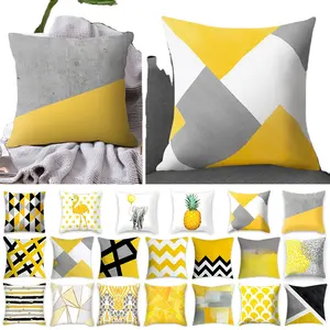 Sarı çizgili stilleri yastık geometrik atmak yastık kapak baskı yastık kılıfı