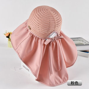 Nouveau noir en plastique femmes seau chapeau grand bord creux mode loisirs de plein air plage soleil chapeau coupe-vent <span class=keywords><strong>Cape</strong></span> fait visage Look - Product Image 5