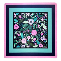 Set Mahjong Mewah Seri Bow and Flower Gaya Marmer Mint dengan Ubin Akrilik untuk 4 Pemain, Cocok untuk Liburan