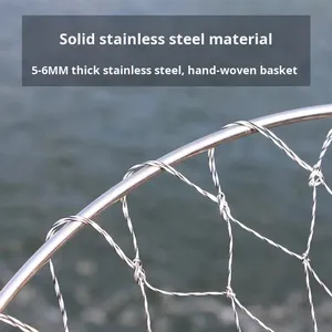 Mạnh mẽ thép không gỉ rắn Net Đầu vòng có thể gập lại Horse Net Bag đối với cá cao cấp chất lượng lưới - Product Image 4