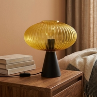 Lampe de table en verre de style moderne et luxueux, pour chambre à coucher, bureau, salon, lumière décorative simple et chaleureuse, lumière de paysage
