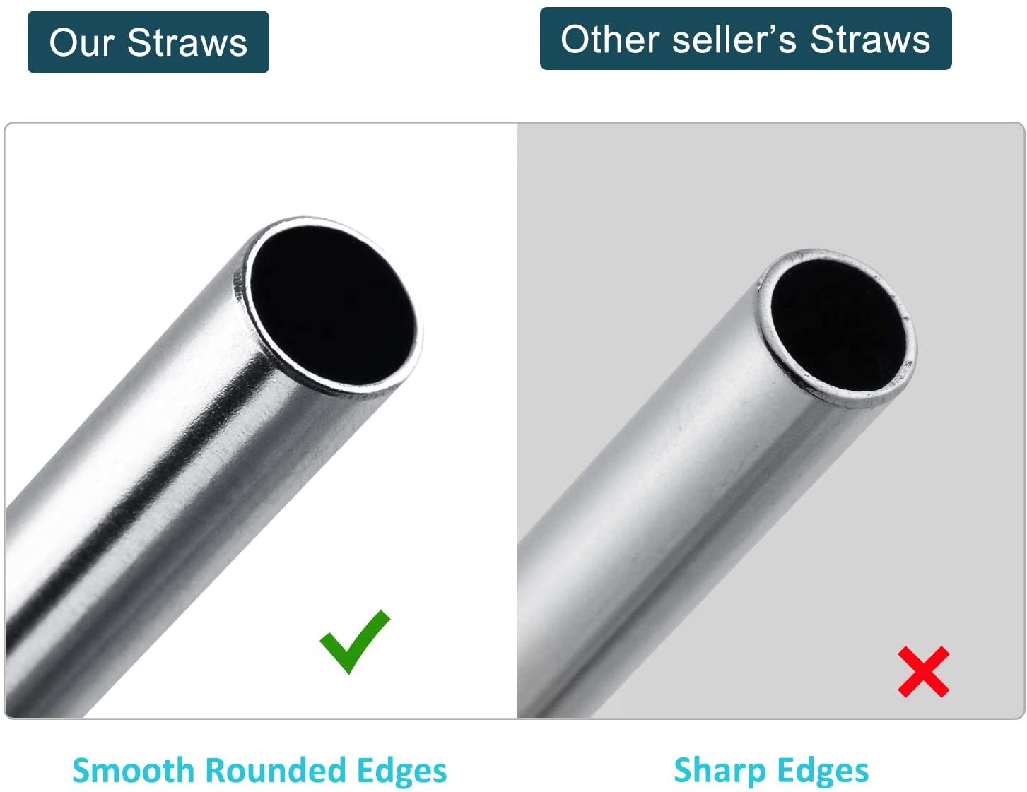 Reusable stainless Steel Straws with Travel Case Cleaning Brush Silicone Tips Eco Friendly Extra Long Metal Straws Drinking