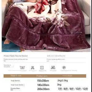 Chăn lông mink Hàn Quốc dày dặn ấm áp mùa đông, 2 lớp, chất liệu Raschel dập nổi, bán buôn - Product Image 2