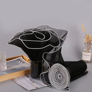 Rouleau de tulle plissé de 28 cm de large pour emballage floral, papier d'emballage en mousseline fixe, imperméable, pour bouquet DIY avec gaze perlée, mariage - Product Image 1
