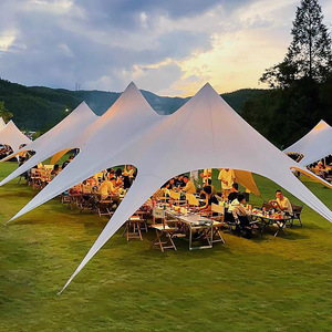 Carpa Trigone Tipo V con Estacas, Estructura de Aleación de Aluminio, Tela Oxford Impermeable, para Bodas y Fiestas, Uso en Exteriores de Verano - Product Image 1