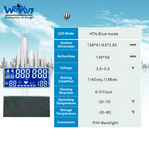 Waiken HTN Fahrradcomputer-Bildschirm Segment-Mono-<span class=keywords><strong>LCD</strong></span> Blauer Hintergrundbeleuchtungsmodus Niedriger Stromverbrauch Schnelle Reaktionszeit 3,0-5,0V Helligkeit - Product Image 2