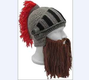 Barba Cappello <span class=keywords><strong>Beanie</strong></span> Knit Originale Barbaro Guerriero di Halloween con Le Corna Vichinghe Barbuto Caps Antivento per Gli Uomini e Le Donne Tentacolo Cro - Product Image 1