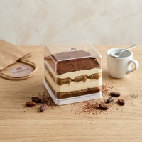 Boîte à gâteau en plastique transparente, pliable, pour dessert d'anniversaire, mariage, pâtisserie, emballage cadeau