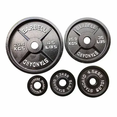 Baking varnish cast iron weight plates set gym weightlifting One-piece 10 pound plate barbell