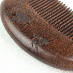 Sandalwood Carved Wooden <b>Comb</b> Large Portable Travel Hair <b>Comb</b> <b>Butterfly</b> Flower Design For Girls - Product Image 2