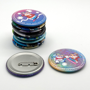 Manufacturer Custom Logo <b>Epoxy</b> Sticker Round Different Size <b>Metal</b> Blank Sublimation Pin Badge With your design - Product Image 3