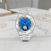 Montres de luxe pour hommes, personnalisées, avec un dôme en verre en acier inoxydable, 40 mm, tourbillon, pour la plongée