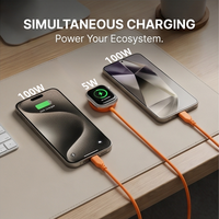 Nouveau câble en cuivre étamé 2-en-3 avec isolation en silicone souple 2026, 100Wx2, USB Type C, charge rapide, faible température, certifié CE ROHS FCC pour écouteurs