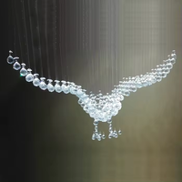 Lustre Zeal Lighting personnalisé, design aigle vintage, cristal K9, goutte de pluie, lumière blanc chaud réglable, pour projet hôtelier
