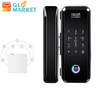 Serrure de porte en verre intelligente Glomarket pour bureau, avec empreinte digitale, carte, mot de passe, déverrouillage à distance, Tuya WiFi