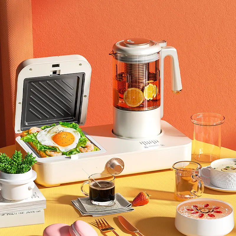 निर्माता सैंडविच मशीन वफ़ल गर्म स्वचालित उपकरण सिलिकॉन Microwavable घरेलू 1 में 3 नाश्ता निर्माताओं