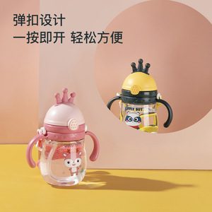Tasse d'apprentissage pour bébé avec motif couronne et dessin animé, sans BPA, à large ouverture, pour enfants de 1 à 2 ans - Product Image 3