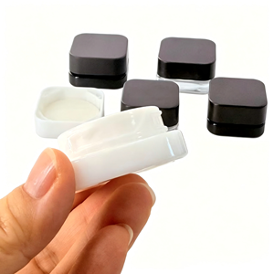 Custom Logo Clear White Black 3ml 5ml 7ml 9ml 5g 7g Square Cube Concentrate Wax Glass Bottle Verre <strong>Jar</strong> With Child Resistant Lid - Product Image 5