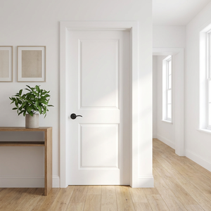 Puerta de Madera Maciza Tallada con Bisagras, Diseño Tradicional Hecho a Mano, Puerta de Madera Blanca - Product Image 1