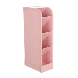 Cheap wheat straw plastic desk pen pencil holder organizer for home and office