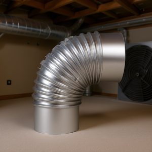 Gomito di Ventilazione in Alluminio da 4 Pollici a 90 Gradi per Sistema HVAC, Montaggio a Parete - Product Image 2