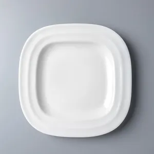 Wholesale Custom Logo Size Restaurant Dinner Plate Burn Glazed White Round Ceramic Dinner Dishes Plates Porcelain