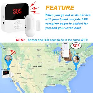 Daytech wifi thông minh không dây người chăm sóc máy nhắn tin cửa báo động chuông cửa 2 cửa cảm biến 1 Receiver cho bệnh nhân mất trí nhớ - Product Image 4