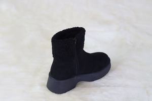 Moda klasik en çok satan bayanlar yükseklik artan kalın-soled yükseltilmiş kafa ayak bileği Bootie kısa fermuar kışlık botlar siyah günlük - Product Image 3